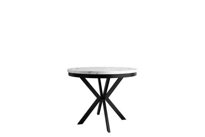 Sereth Matbord 100 cm Rund, Hvit/Svart