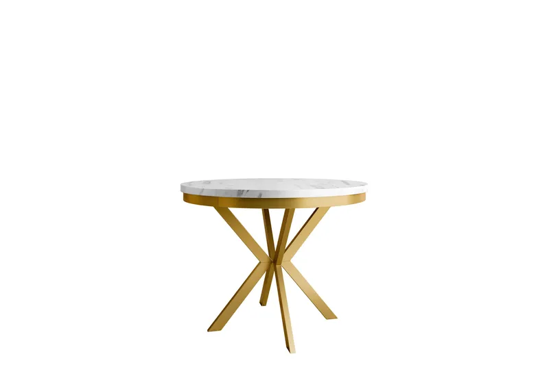 Sereth Matbord 120 cm Rund - Hvit/Gull - Møbler - Bord - Spisebord & kjøkkenbord