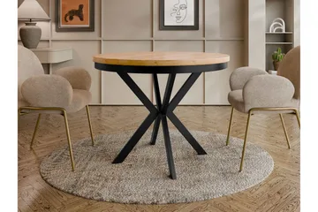 Sereth Matbord 90 cm Rund - Brun/Svart - Møbler - Bord - Spisebord & kjøkkenbord