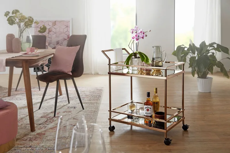 Drinkvagn & Rullbord Wohnling Guld - Møbler - Bord - Serveringsvogn - Drinkvogn