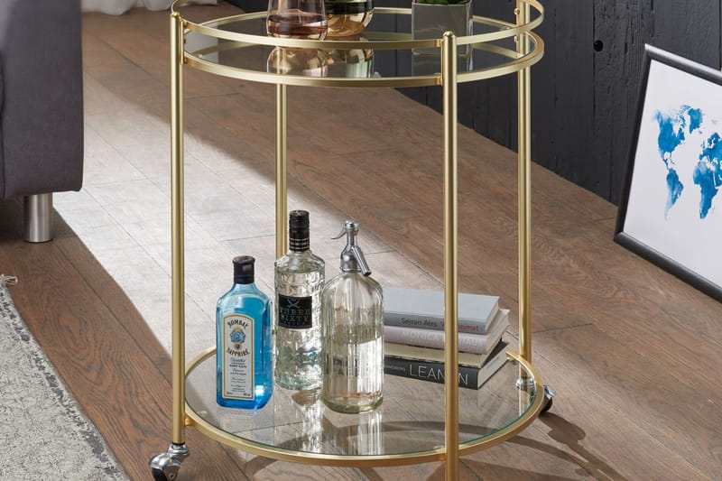 Drinkvagn & Rullbord Wohnling Guld - Møbler - Bord - Serveringsvogn - Drinkvogn