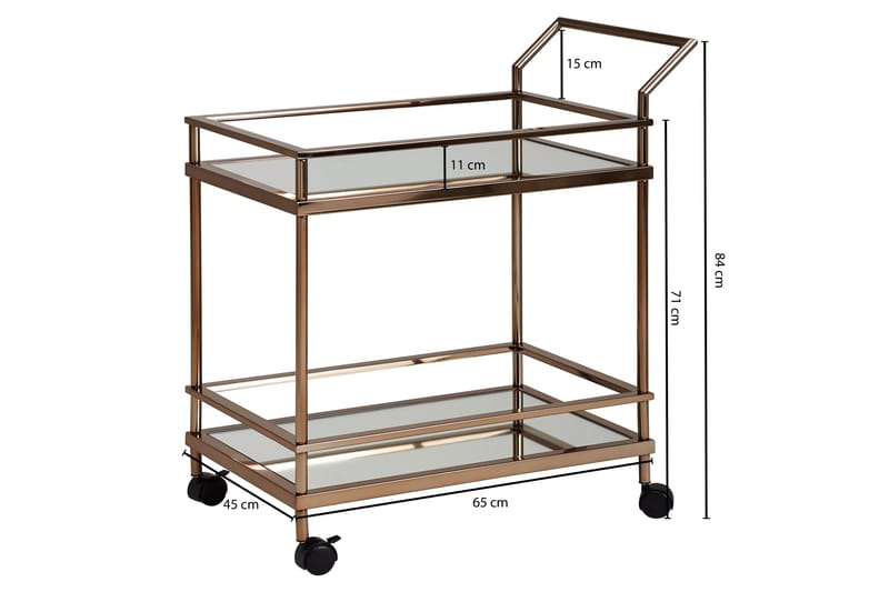 Drinkvagn & Rullbord Wohnling Guld - Møbler - Bord - Serveringsvogn - Drinkvogn