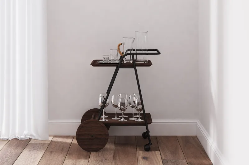 Eahbus Drinkvogn - Svart - Møbler - Bord - Serveringsvogn - Drinkvogn