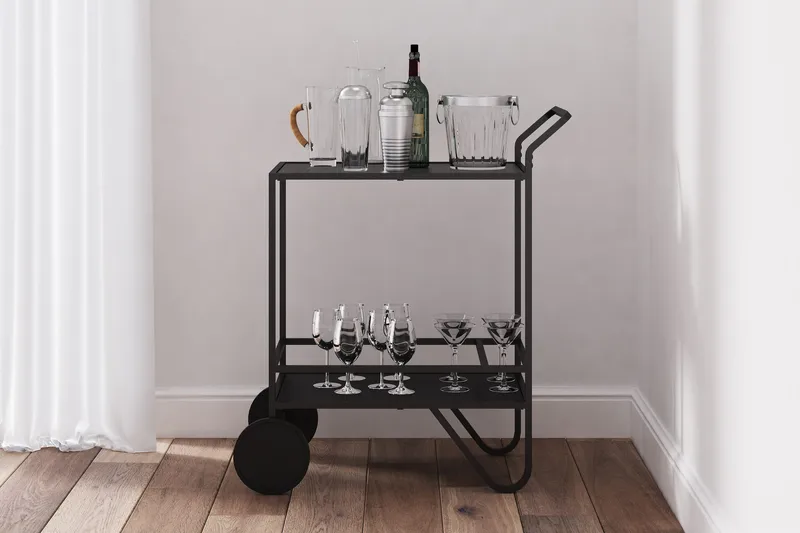 Eahbus Drinkvogn - Svart - Møbler - Bord - Serveringsvogn - Drinkvogn