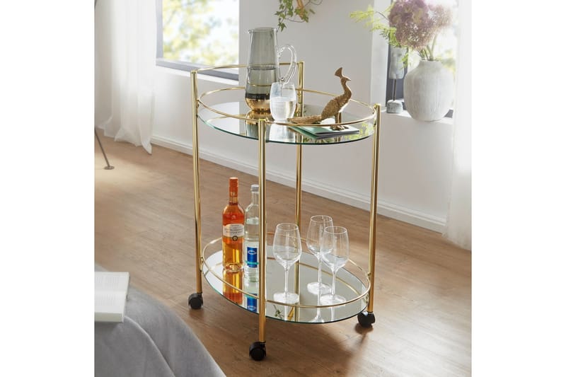 Kenebrew Drinkvogn 67x46 cm - Gull - Møbler - Bord - Serveringsvogn - Drinkvogn