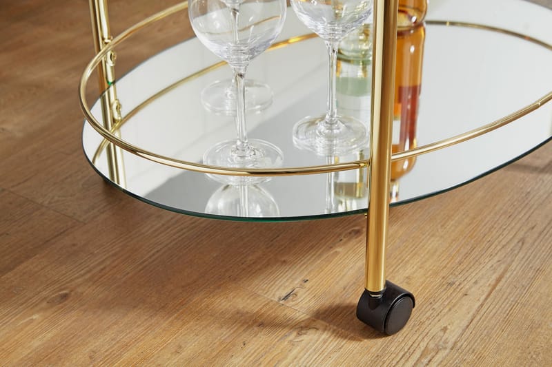 Kenebrew Drinkvogn 67x46 cm - Gull - Møbler - Bord - Serveringsvogn - Drinkvogn