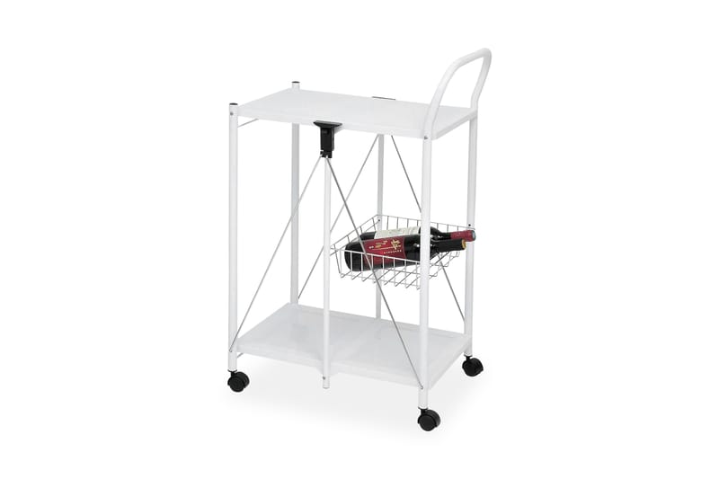 Luisa Rullebord 58 cm Sammenleggbart - Hvit/Krom - Møbler - Bord - Serveringsvogn - Drinkvogn