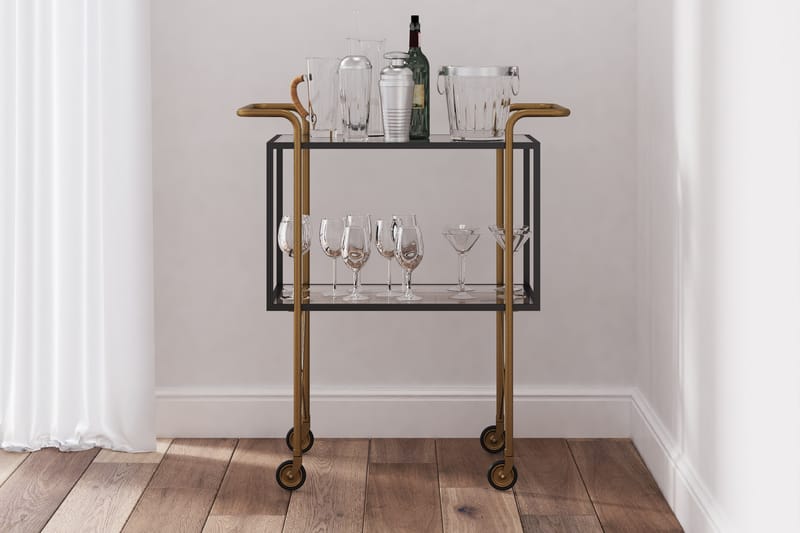 Radena Drinkvogn - Svart/Messing - Møbler - Bord - Serveringsvogn - Drinkvogn