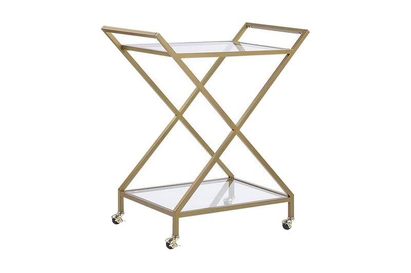 Serveringsvogn glass/Gull IVERA, Gull