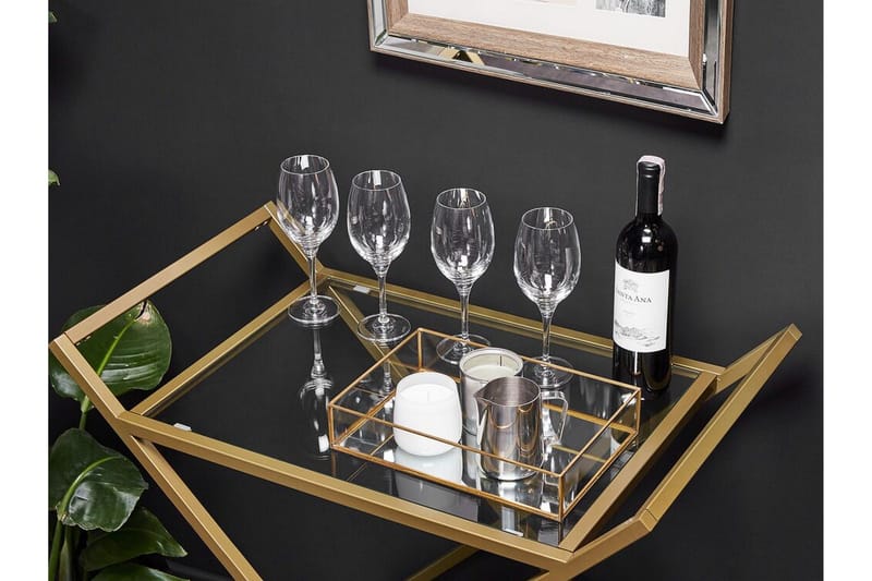 Serveringsvogn glass/Gull IVERA - Gull - Møbler - Bord - Serveringsvogn - Drinkvogn