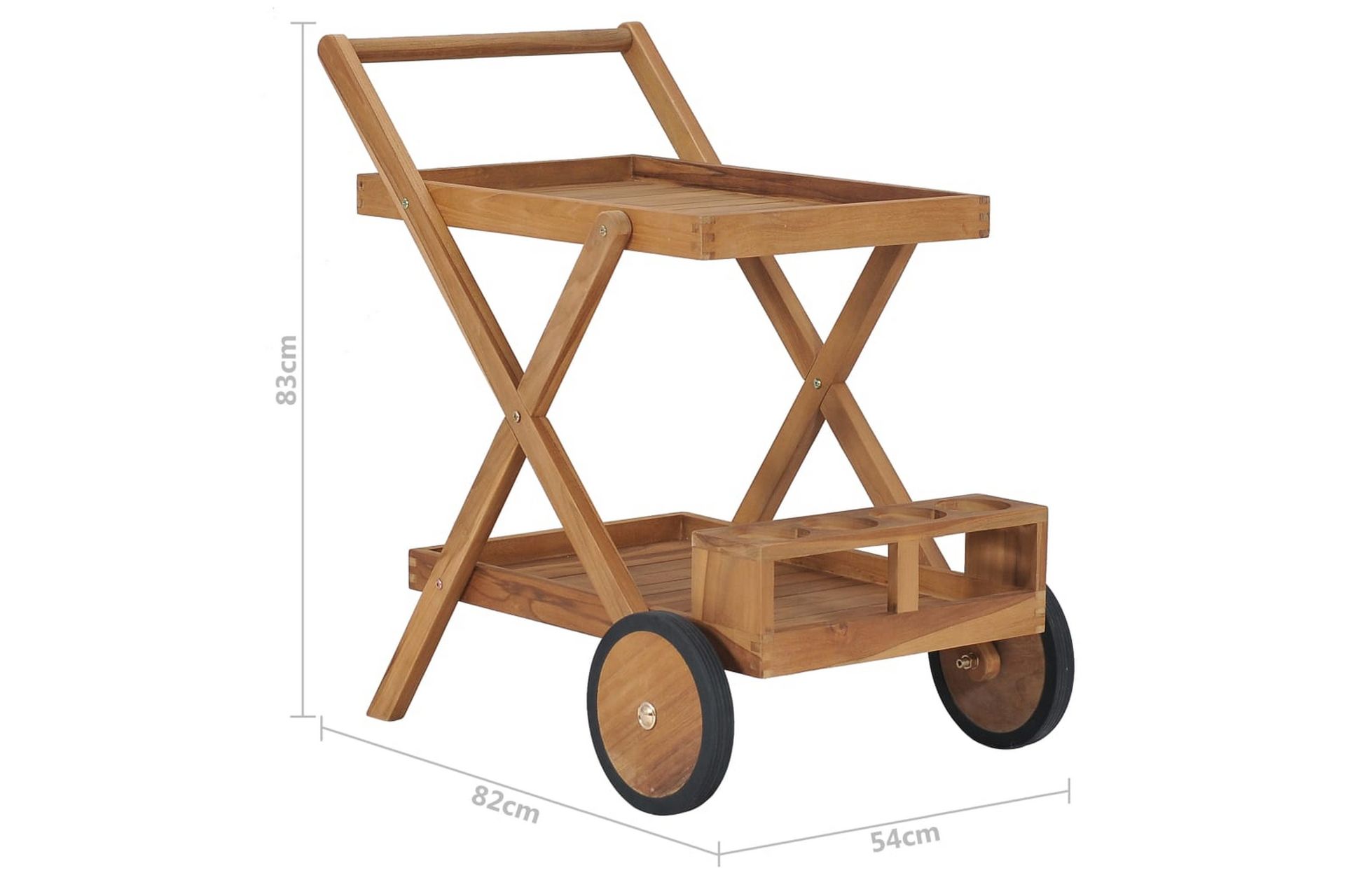 Tevogn heltre teak - Brun - Møbler - Bord - Serveringsvogn - Drinkvogn