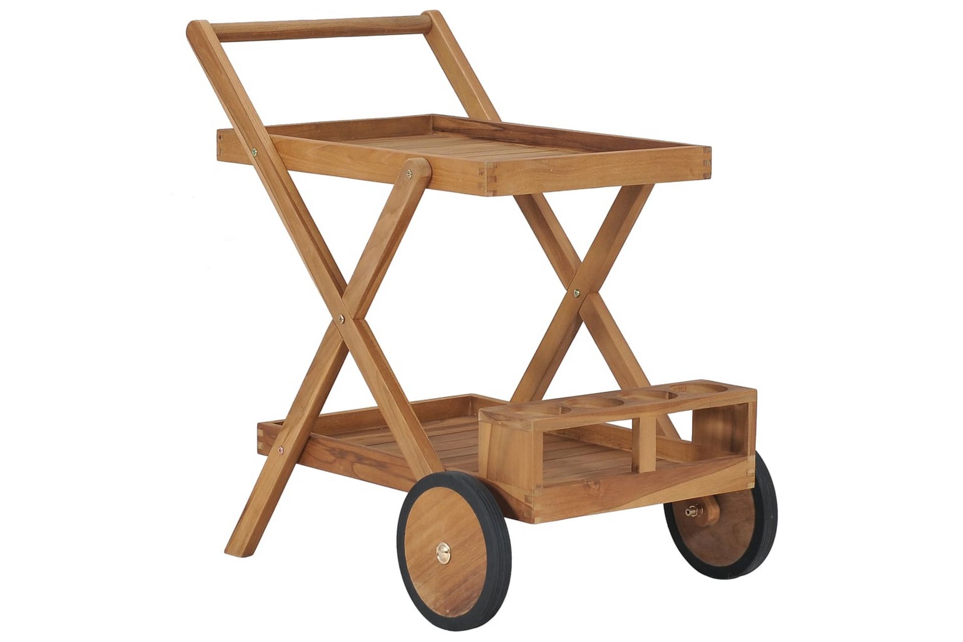 Tevogn heltre teak - Brun - Møbler - Bord - Serveringsvogn - Drinkvogn