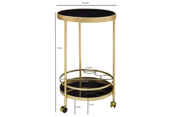 Thruston Drinkvogn 45x45 cm - Gull - Møbler - Bord - Serveringsvogn - Drinkvogn