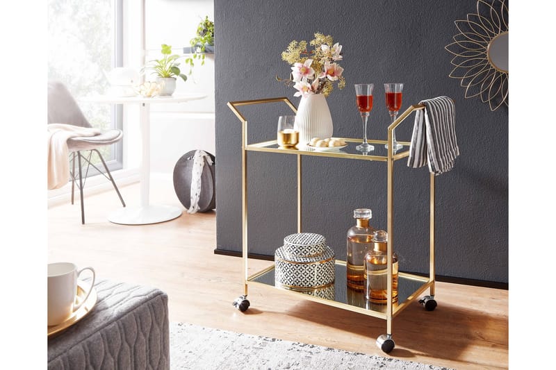 Tultered Serveringsvogn - Gull - Møbler - Bord - Serveringsvogn - Drinkvogn