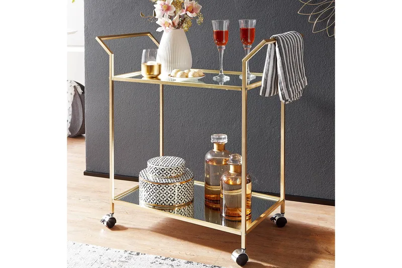 Tultered Serveringsvogn - Gull - Møbler - Bord - Serveringsvogn - Drinkvogn