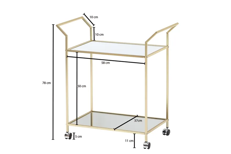 Tultered Serveringsvogn - Gull - Møbler - Bord - Serveringsvogn - Drinkvogn