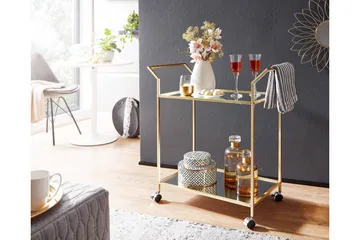 Tultered Serveringsvogn - Gull - Møbler - Bord - Serveringsvogn - Drinkvogn