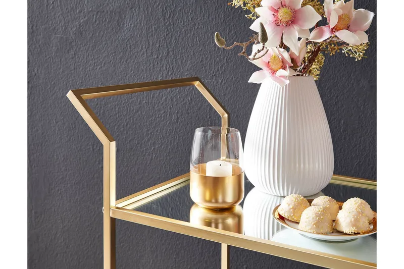 Tultered Serveringsvogn - Gull - Møbler - Bord - Serveringsvogn - Drinkvogn