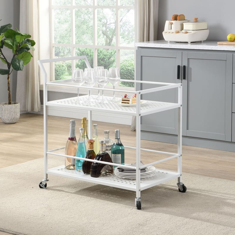 Fenino serveringsvogn 79 cm - Matt hvit - Møbler - Bord - Serveringsvogn - Drinkvogn