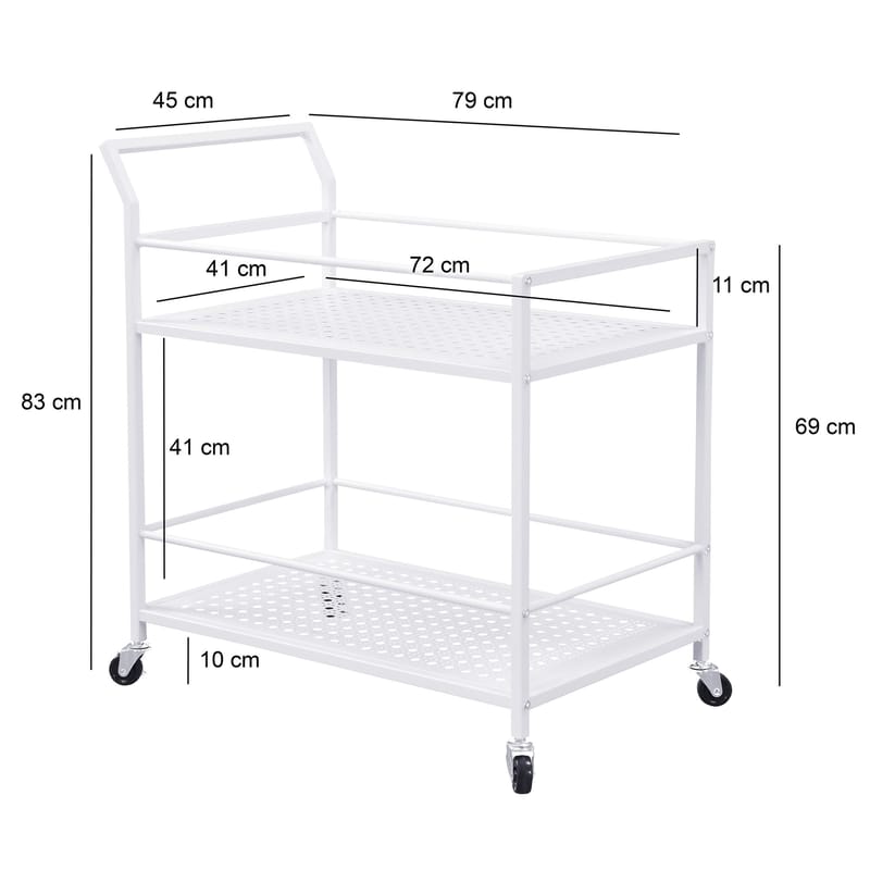 Fenino serveringsvogn 79 cm - Matt hvit - Møbler - Bord - Serveringsvogn - Drinkvogn