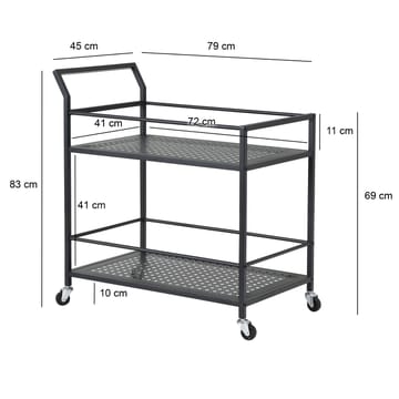 Fenino serveringsvogn 79 cm - Matt svart - Møbler - Bord - Serveringsvogn - Drinkvogn