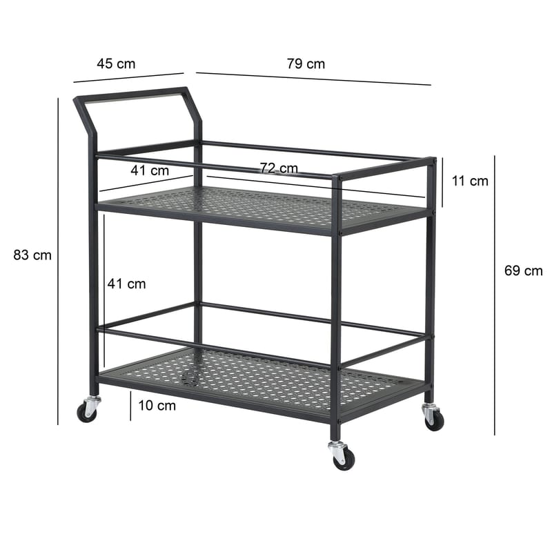 Fenino serveringsvogn 79 cm - Matt svart - Møbler - Bord - Serveringsvogn - Drinkvogn
