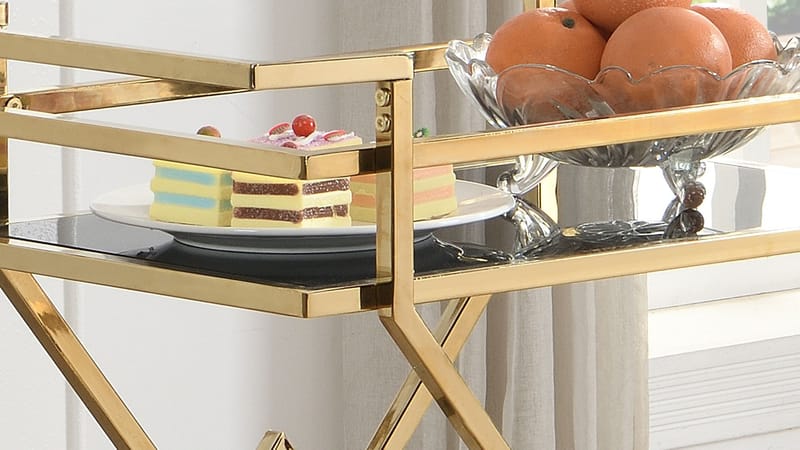 Galeri serveringsvogn 65 cm - Blank gullfarget og svart - Møbler - Bord - Serveringsvogn - Drinkvogn