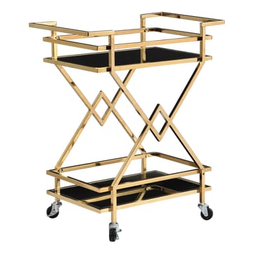 Galeri serveringsvogn 65 cm - Blank gullfarget og svart - Møbler - Bord - Serveringsvogn - Drinkvogn