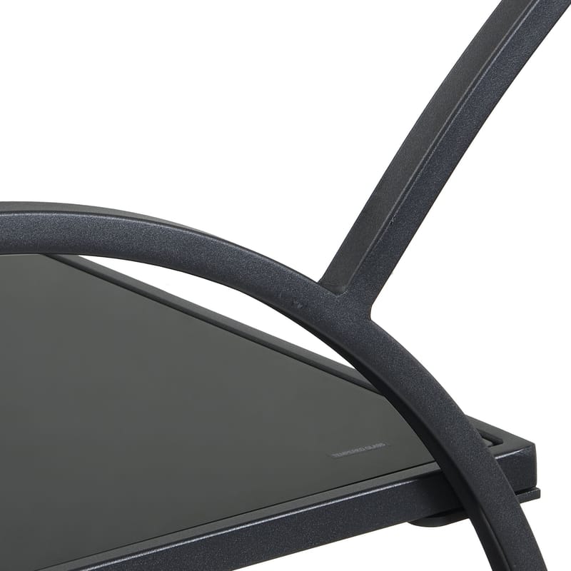 Galira serveringsvogn 46 cm - Matt svart med svart speilglass - Møbler - Bord - Serveringsvogn - Drinkvogn