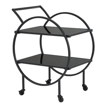 Galira serveringsvogn 46 cm - Matt svart med svart speilglass - Møbler - Bord - Serveringsvogn - Drinkvogn