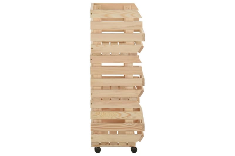 Grønnsakstralle 37x30x80 cm heltre furu - Brun - Møbler - Bord - Serveringsvogn - Rullebord & rullevogn