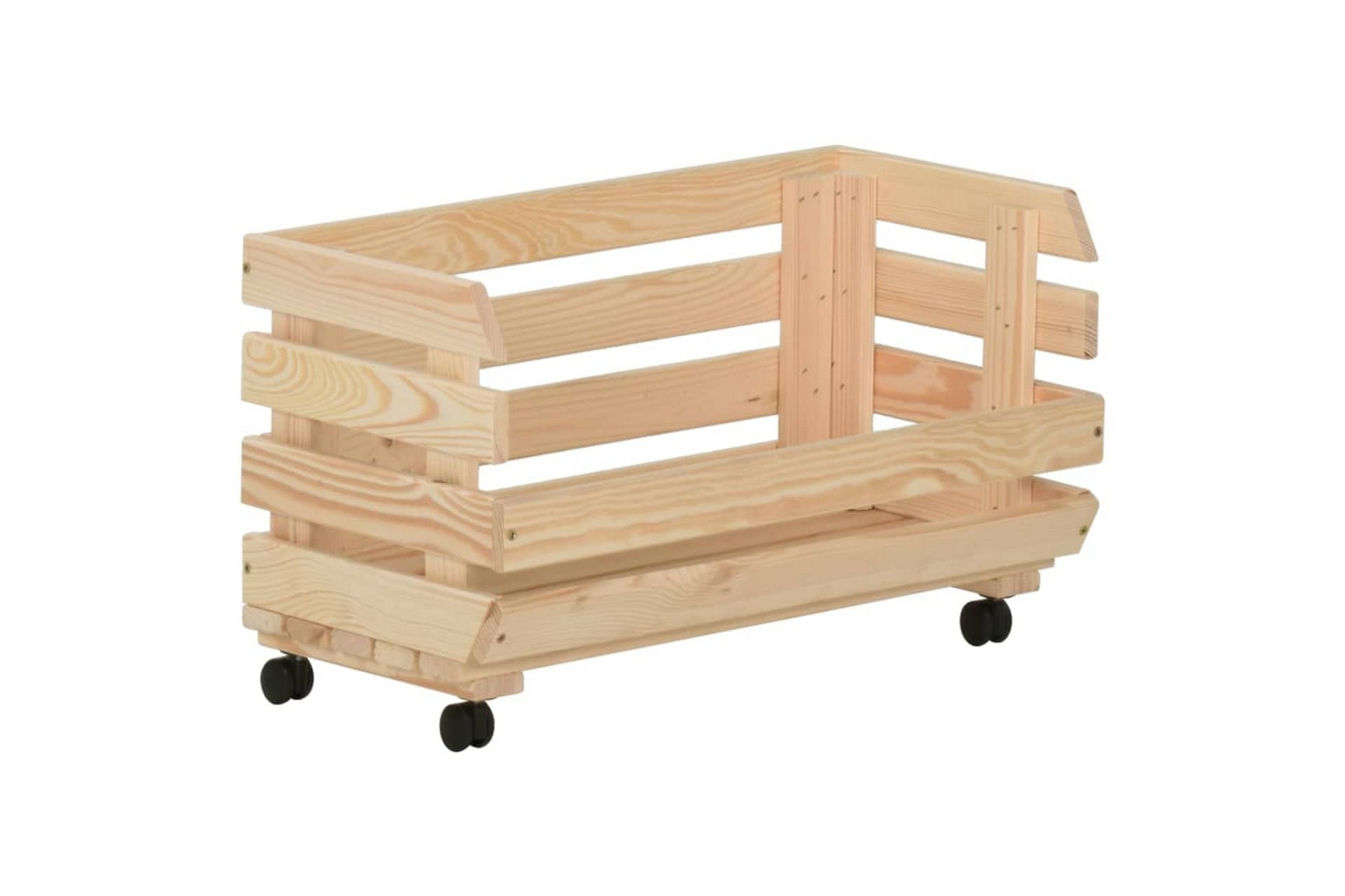 Grønnsakstralle 37x30x80 cm heltre furu - Brun - Møbler - Bord - Serveringsvogn - Rullebord & rullevogn