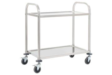 Kjøkkentralle 2 etasjer 107x55x90 cm rustfritt stål - Møbler - Bord - Serveringsvogn - Kjøkkenvogn & kjøkkentralle