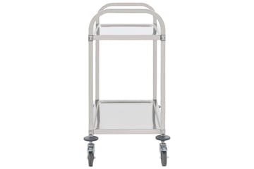 Kjøkkentralle 2 etasjer 107x55x90 cm rustfritt stål - Møbler - Bord - Serveringsvogn - Kjøkkenvogn & kjøkkentralle