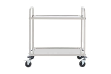 Kjøkkentralle 2 etasjer 107x55x90 cm rustfritt stål - Møbler - Bord - Serveringsvogn - Kjøkkenvogn & kjøkkentralle