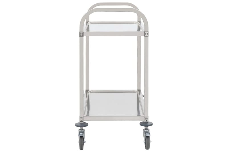 Kjøkkentralle 2 etasjer 87x45x83,5 cm rustfritt stål - Møbler - Bord - Serveringsvogn - Kjøkkenvogn & kjøkkentralle