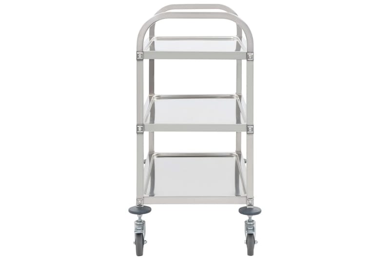 Kjøkkentralle 3 etasjer 107x55x90 cm rustfritt stål - Møbler - Bord - Serveringsvogn - Kjøkkenvogn & kjøkkentralle