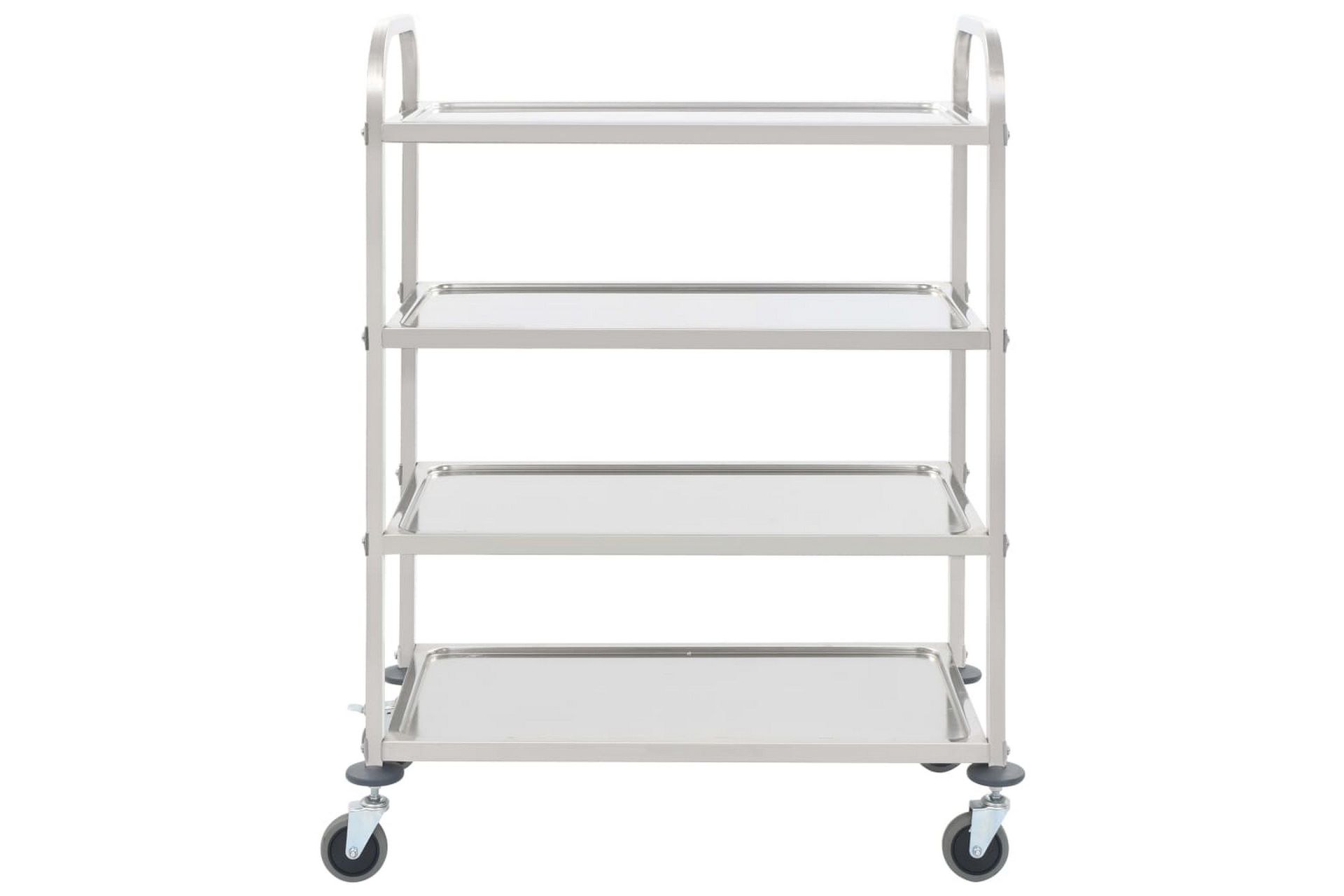Kjøkkentralle 4 etasjer 107x55x125 cm rustfritt stål - Møbler - Bord - Serveringsvogn - Kjøkkenvogn & kjøkkentralle