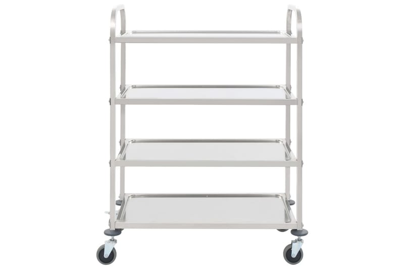 Kjøkkentralle 4 etasjer 107x55x125 cm rustfritt stål - Møbler - Bord - Serveringsvogn - Kjøkkenvogn & kjøkkentralle