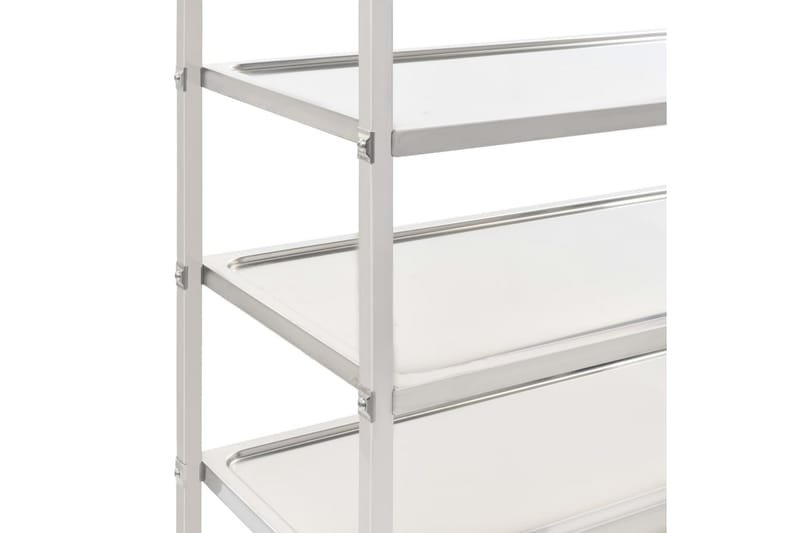 Kjøkkentralle 5 etasjer 107x55x147 cm rustfritt stål - Møbler - Bord - Serveringsvogn - Kjøkkenvogn & kjøkkentralle