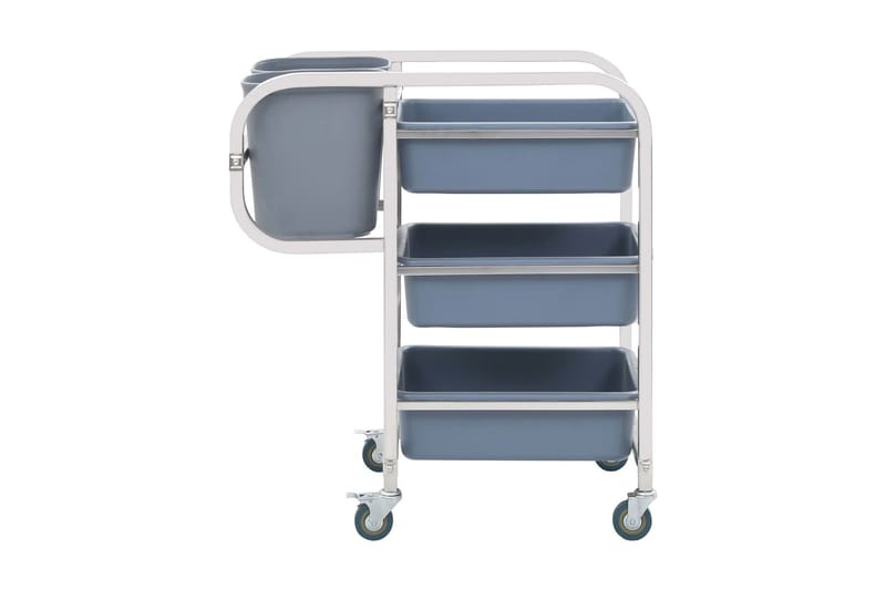 Kjøkkenvogn med plastbeholdere 87x43,5x92 cm - Møbler - Bord - Serveringsvogn - Kjøkkenvogn & kjøkkentralle