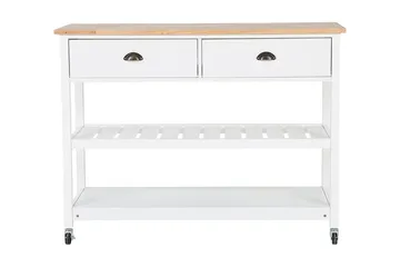 Navarino Serveringsvogn 48 | 120 cm - Hvit - Møbler - Bord - Serveringsvogn - Rullebord & rullevogn
