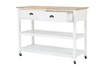 Navarino Serveringsvogn 48 | 120 cm - Hvit - Møbler - Bord - Serveringsvogn - Rullebord & rullevogn