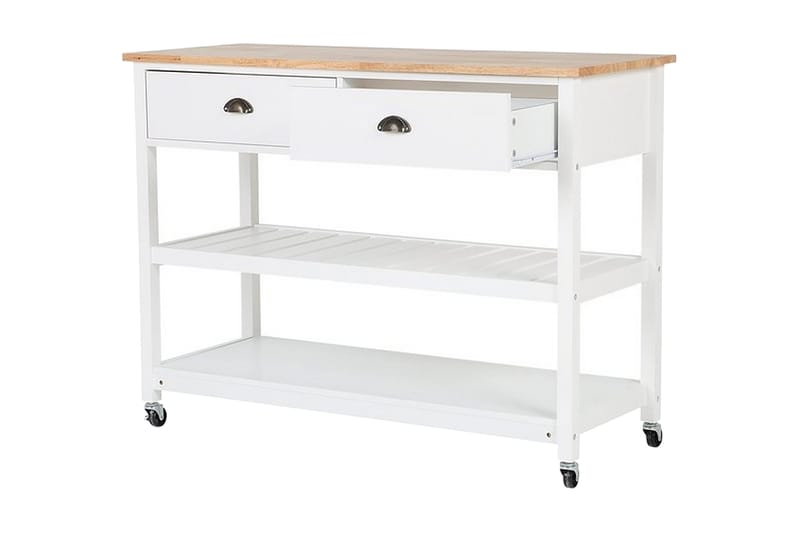 Navarino Serveringsvogn 48 | 120 cm - Hvit - Møbler - Bord - Serveringsvogn - Kjøkkenvogn & kjøkkentralle