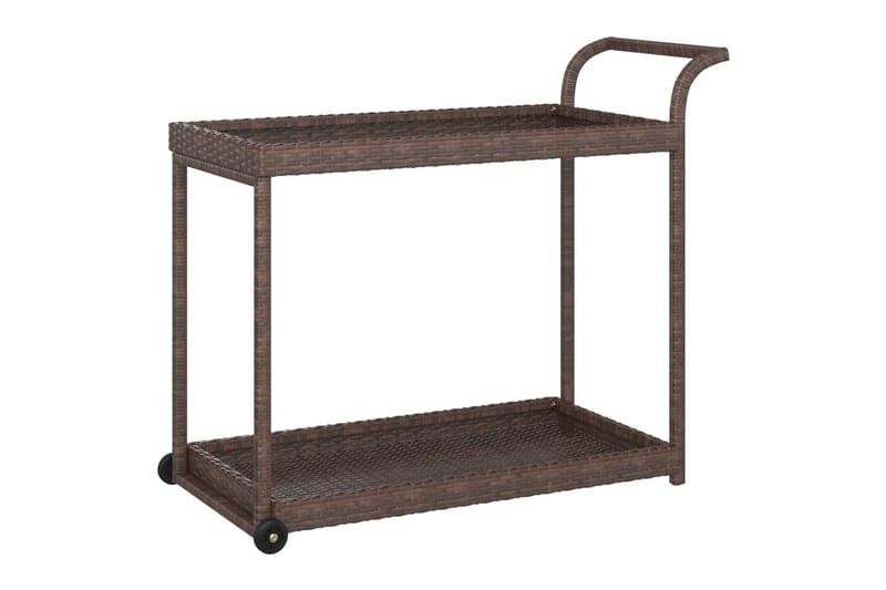Serveringsvogn brun 100x45x83 cm polyrotting - Brun - Møbler - Bord - Serveringsvogn - Kjøkkenvogn & kjøkkentralle