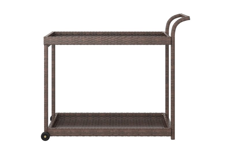 Serveringsvogn brun 100x45x83 cm polyrotting - Brun - Møbler - Bord - Serveringsvogn - Kjøkkenvogn & kjøkkentralle