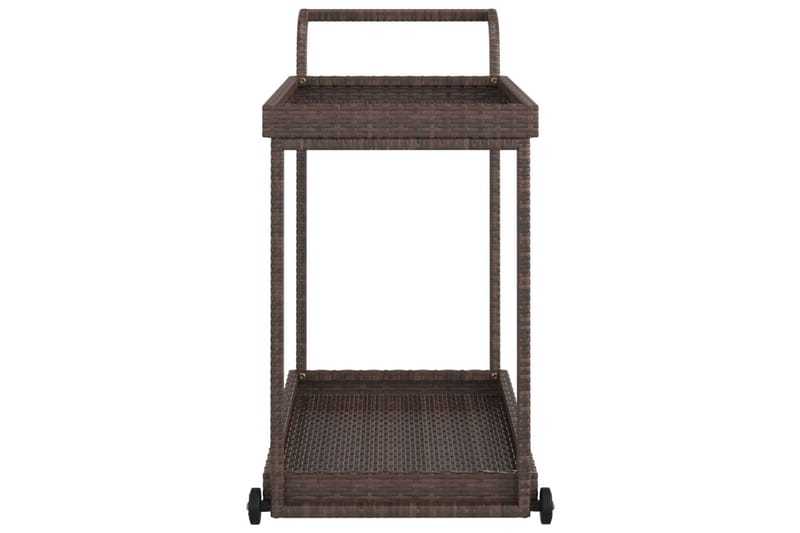 Serveringsvogn brun 100x45x83 cm polyrotting - Brun - Møbler - Bord - Serveringsvogn - Kjøkkenvogn & kjøkkentralle