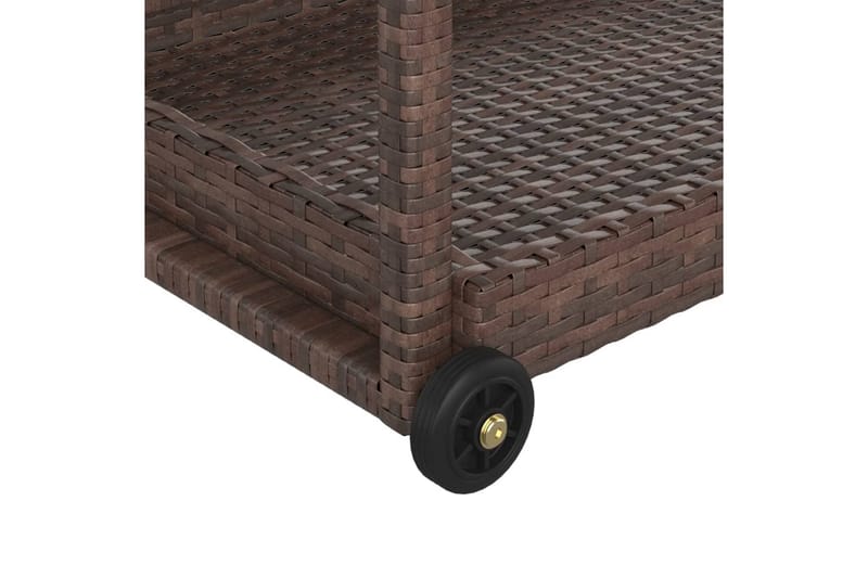 Serveringsvogn brun 100x45x83 cm polyrotting - Brun - Møbler - Bord - Serveringsvogn - Kjøkkenvogn & kjøkkentralle
