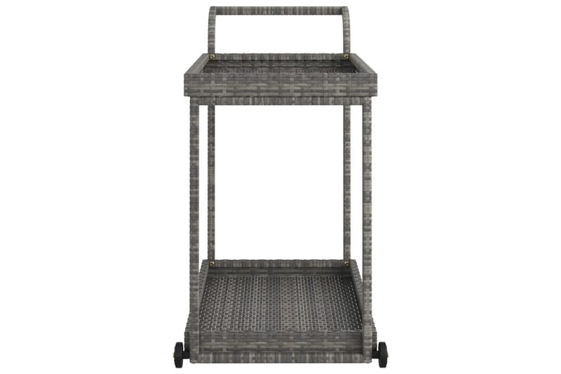 Serveringsvogn grå 100x45x83 cm polyrotting - Grå - Møbler - Bord - Serveringsvogn - Kjøkkenvogn & kjøkkentralle