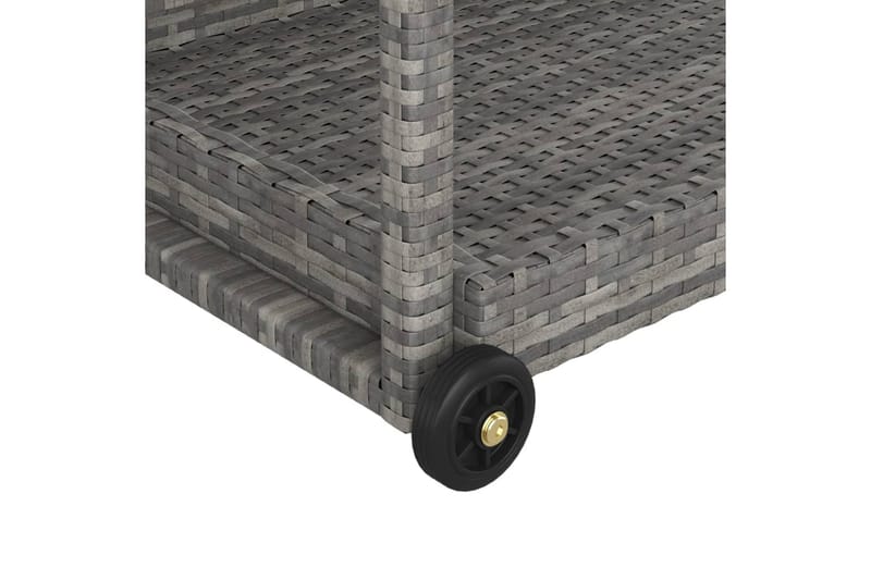 Serveringsvogn grå 100x45x83 cm polyrotting - Grå - Møbler - Bord - Serveringsvogn - Kjøkkenvogn & kjøkkentralle